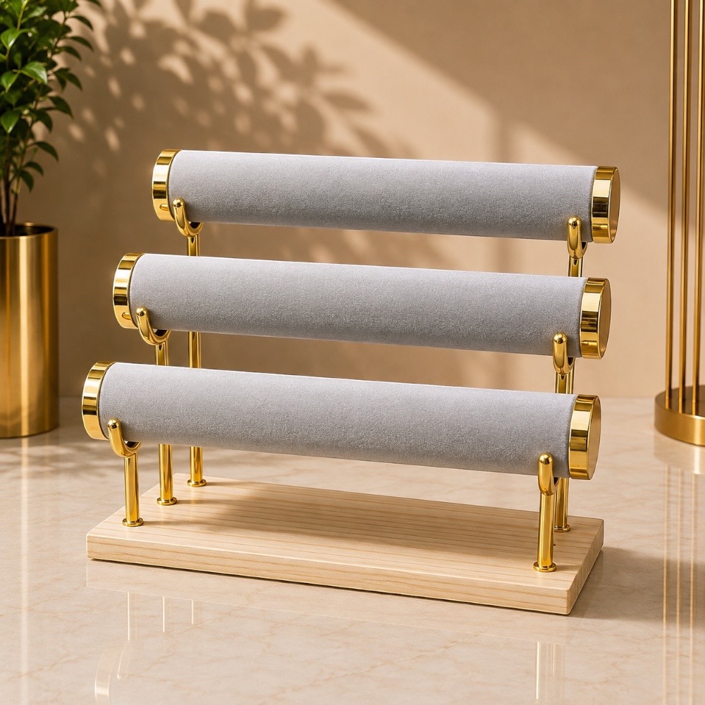 3-Tier Gold Bangles and Bracelet Display