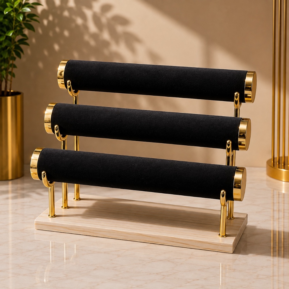 3-Tier Gold Bangles and Bracelet Display