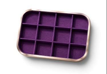 Luxury 12-Compartment Velvet Jewellery Display Tray – Premium Metal Frame